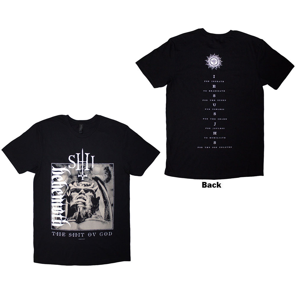 Behemoth - The Shit Ov God Vertical Logo Cover Heren T-shirt - Zwart